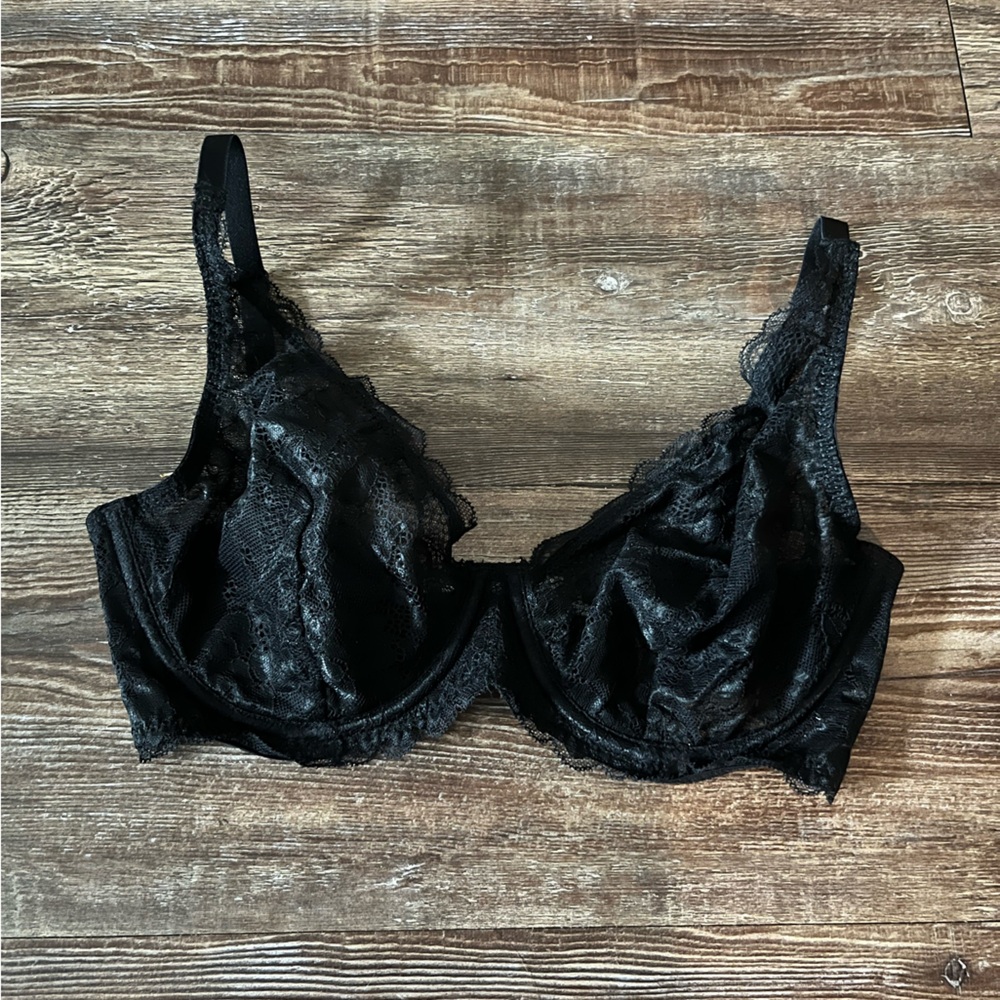 Deyllo Women's Sexy Lace Bra Non-padded Underwire 32DD